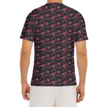 Pink Tyrannosaurus Fossil Pattern Print Men's Short Sleeve Rash Guard