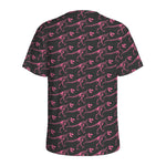 Pink Tyrannosaurus Fossil Pattern Print Men's Sports T-Shirt