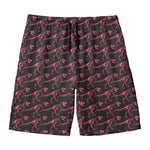 Pink Tyrannosaurus Fossil Pattern Print Men's Swim Trunks