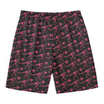 Pink Tyrannosaurus Fossil Pattern Print Men's Swim Trunks