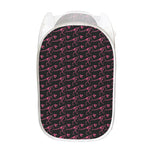Pink Tyrannosaurus Fossil Pattern Print Mesh Laundry Hamper