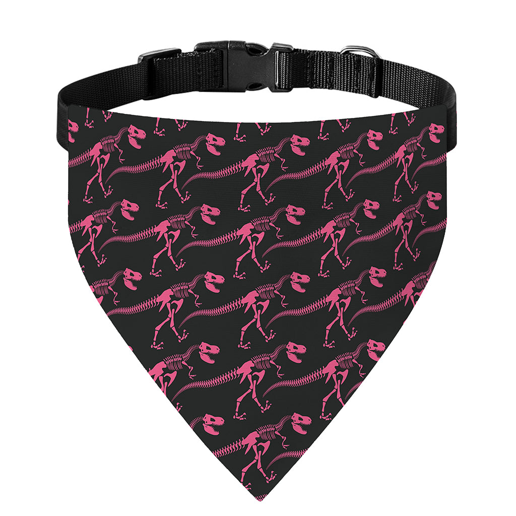 Pink Tyrannosaurus Fossil Pattern Print Over The Collar Dog Bandana