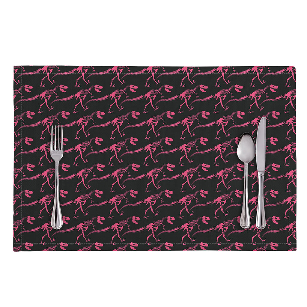 Pink Tyrannosaurus Fossil Pattern Print Placemat