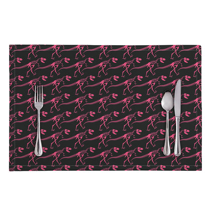 Pink Tyrannosaurus Fossil Pattern Print Placemat