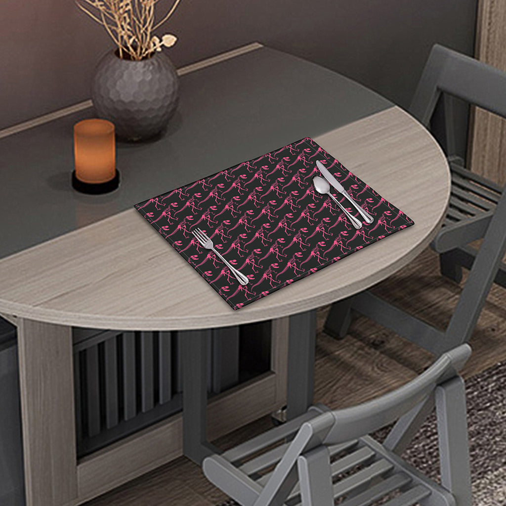 Pink Tyrannosaurus Fossil Pattern Print Placemat