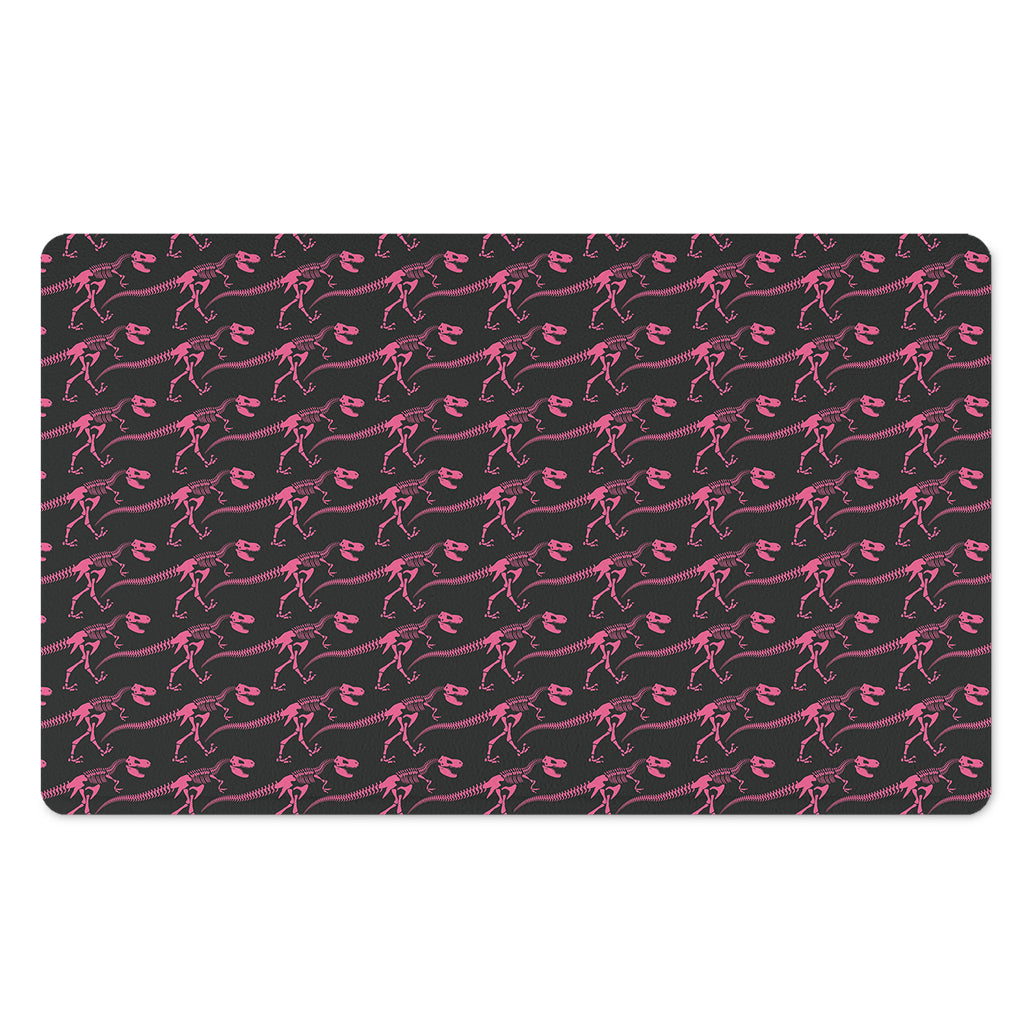 Pink Tyrannosaurus Fossil Pattern Print Polyester Doormat