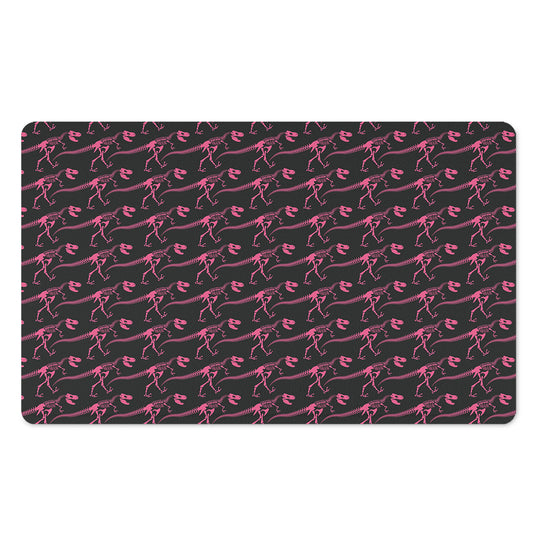 Pink Tyrannosaurus Fossil Pattern Print Polyester Doormat