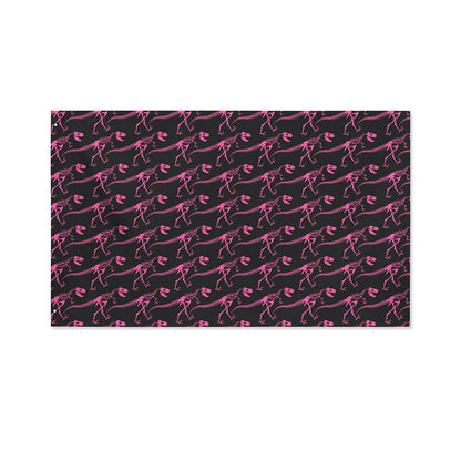 Pink Tyrannosaurus Fossil Pattern Print Polyester Flag