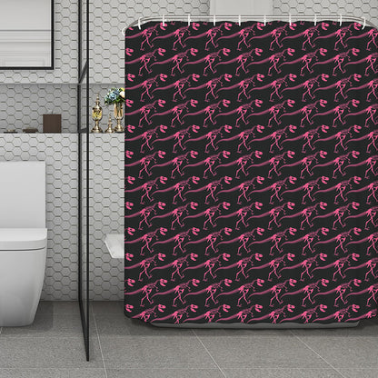 Pink Tyrannosaurus Fossil Pattern Print Polyester Shower Curtain