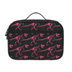 Pink Tyrannosaurus Fossil Pattern Print Portable Lunch Bag