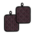 Pink Tyrannosaurus Fossil Pattern Print Pot Holders