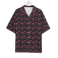 Pink Tyrannosaurus Fossil Pattern Print Rayon Hawaiian Shirt