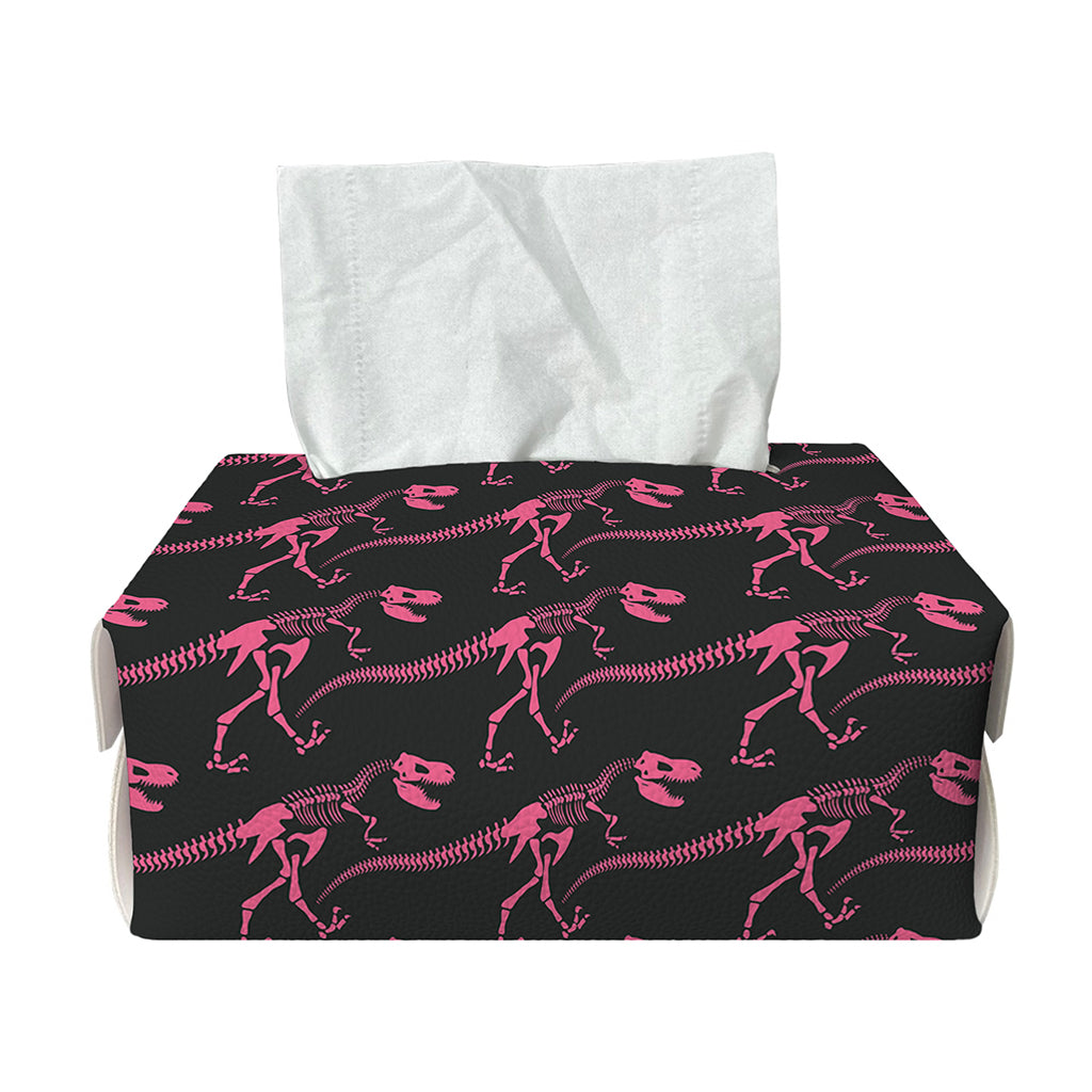 Pink Tyrannosaurus Fossil Pattern Print Rectangle Tissue Box Cover