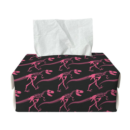 Pink Tyrannosaurus Fossil Pattern Print Rectangle Tissue Box Cover
