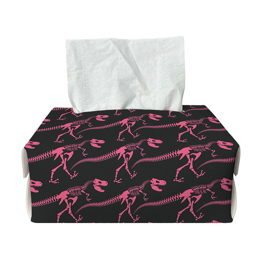 Pink Tyrannosaurus Fossil Pattern Print Rectangle Tissue Box Cover