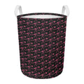 Pink Tyrannosaurus Fossil Pattern Print Round Laundry Basket