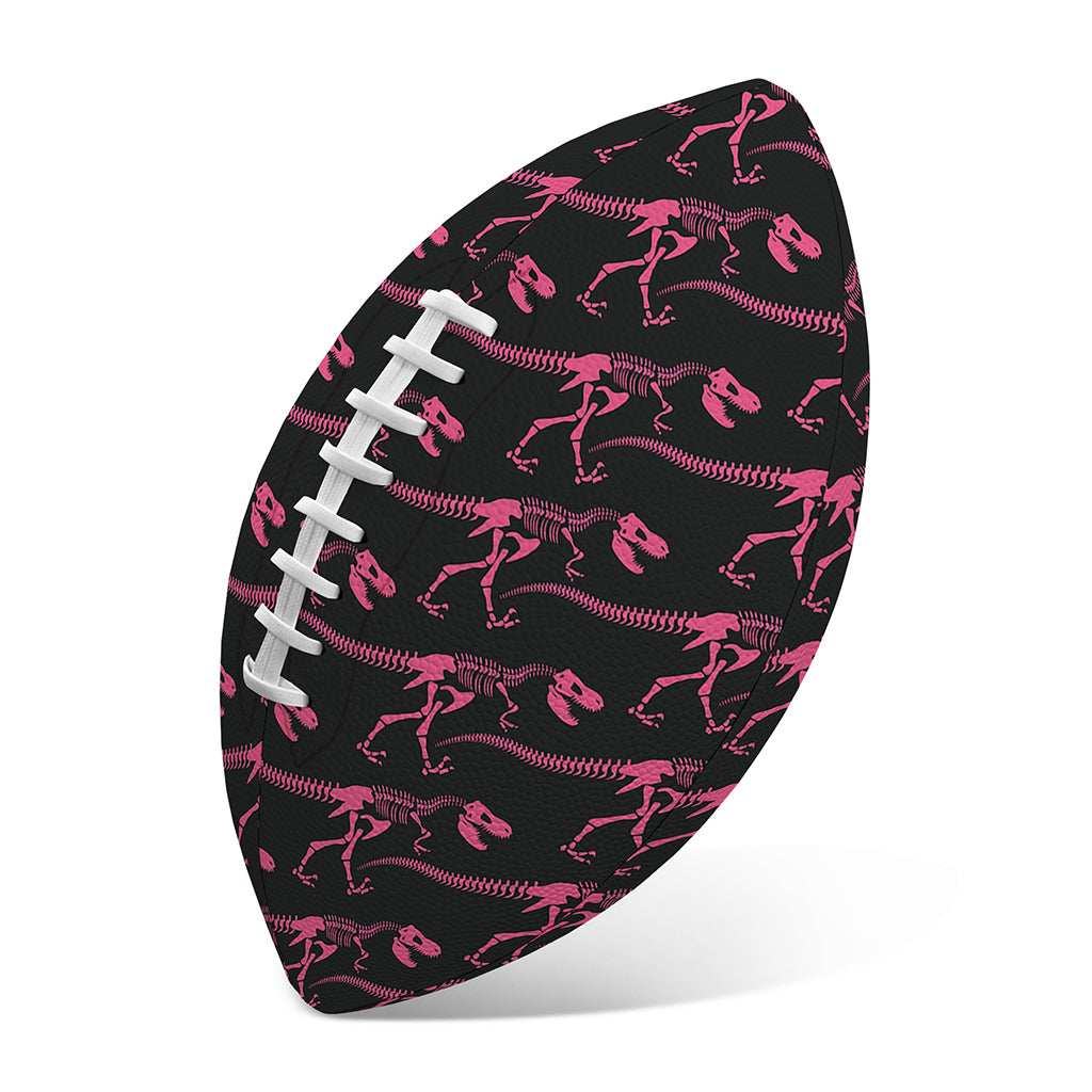 Pink Tyrannosaurus Fossil Pattern Print Rugby Ball