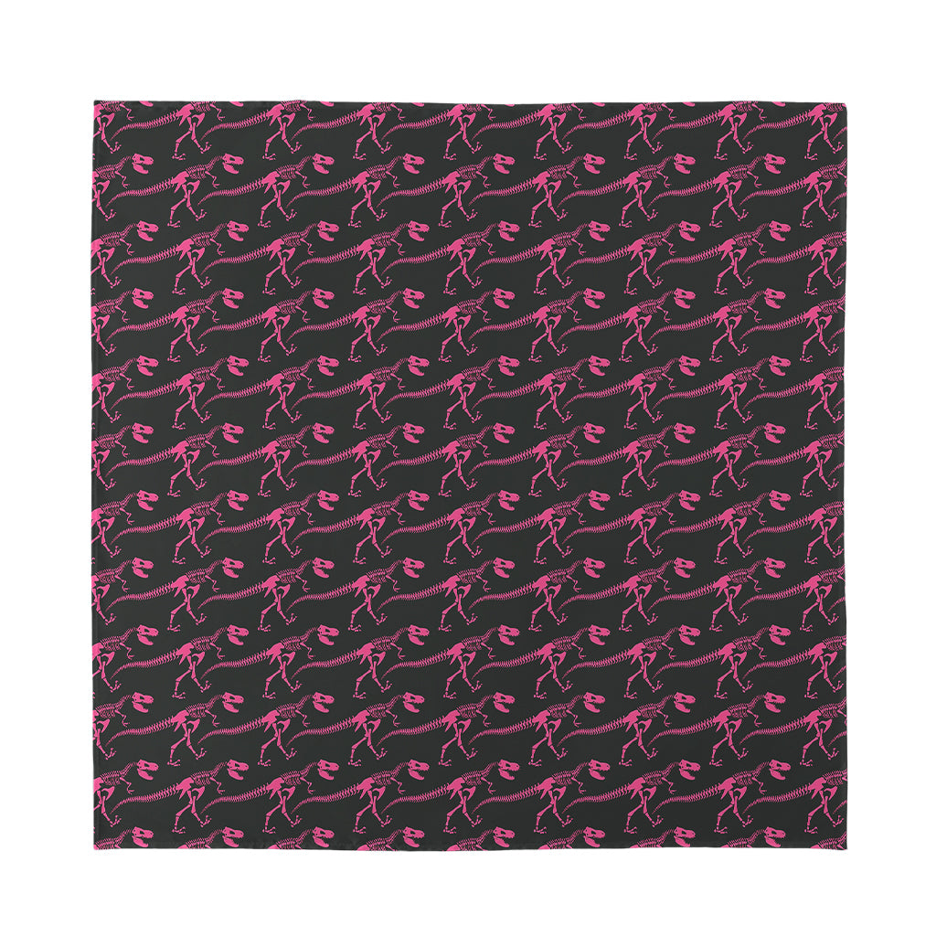 Pink Tyrannosaurus Fossil Pattern Print Silk Bandana
