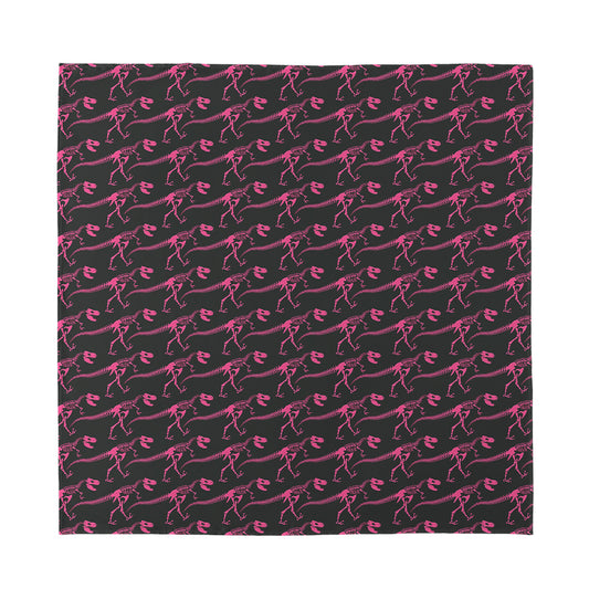 Pink Tyrannosaurus Fossil Pattern Print Silk Bandana