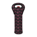 Pink Tyrannosaurus Fossil Pattern Print Single Neoprene Wine Tote