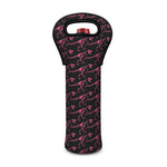 Pink Tyrannosaurus Fossil Pattern Print Single Neoprene Wine Tote