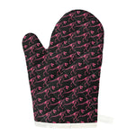 Pink Tyrannosaurus Fossil Pattern Print Single Oven Mitt