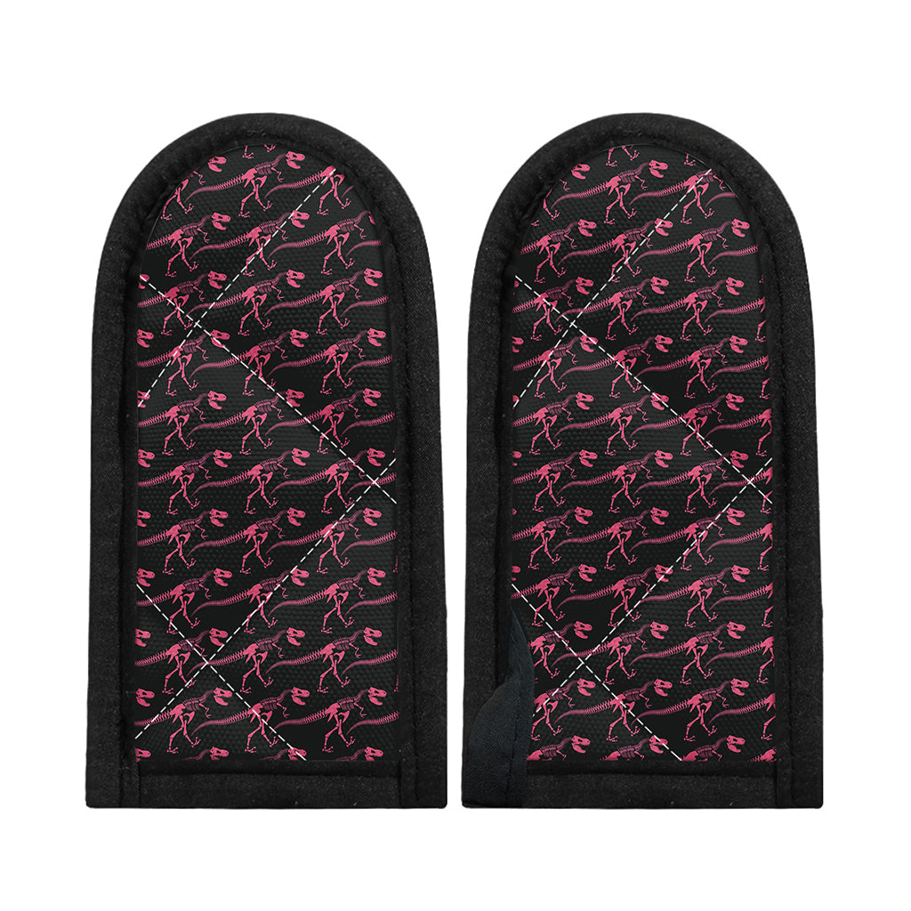 Pink Tyrannosaurus Fossil Pattern Print Skillet Handle Cover