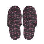 Pink Tyrannosaurus Fossil Pattern Print Slippers