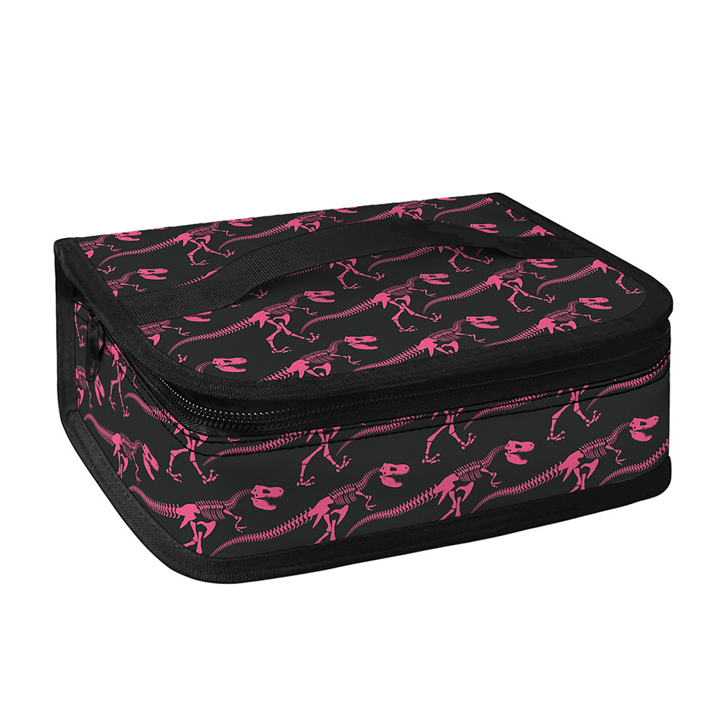 Pink Tyrannosaurus Fossil Pattern Print Small Lunch Bag