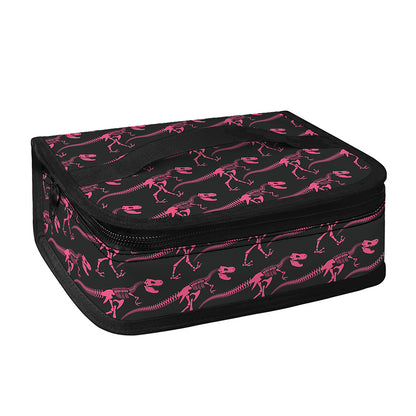 Pink Tyrannosaurus Fossil Pattern Print Small Lunch Bag