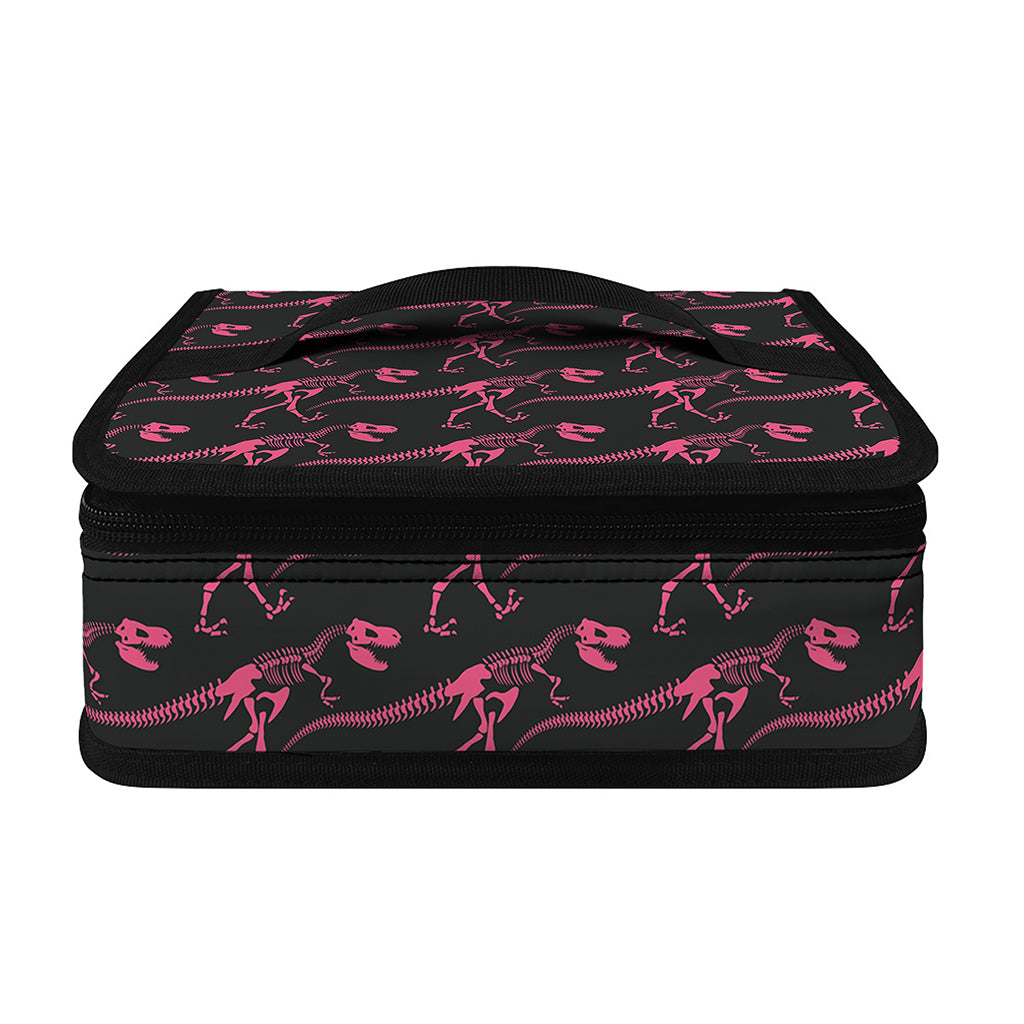 Pink Tyrannosaurus Fossil Pattern Print Small Lunch Bag