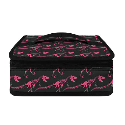 Pink Tyrannosaurus Fossil Pattern Print Small Lunch Bag