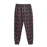 Pink Tyrannosaurus Fossil Pattern Print Sweatpants