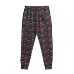 Pink Tyrannosaurus Fossil Pattern Print Sweatpants