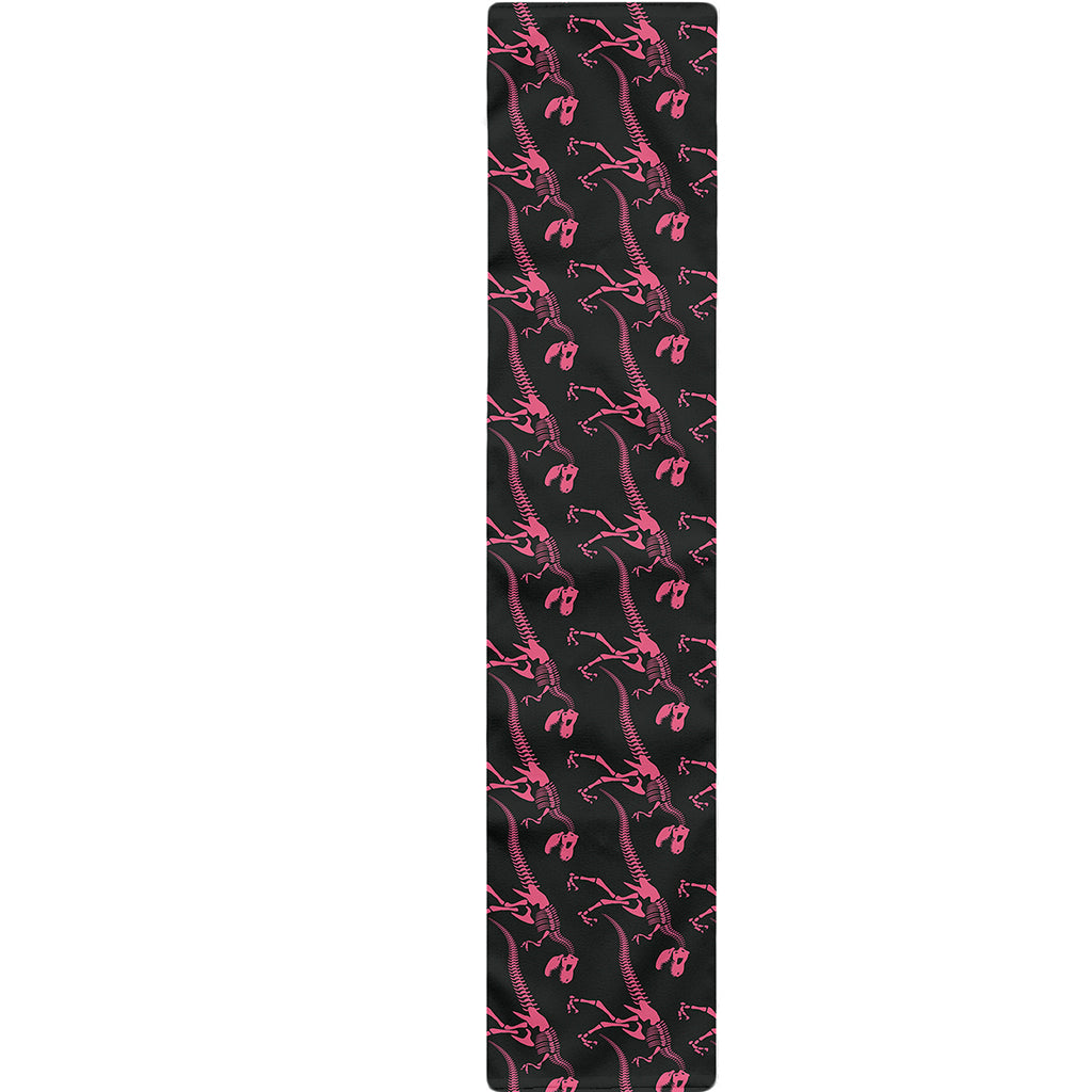 Pink Tyrannosaurus Fossil Pattern Print Table Runner
