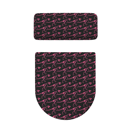 Pink Tyrannosaurus Fossil Pattern Print Toilet Lid And Tank Cover Set