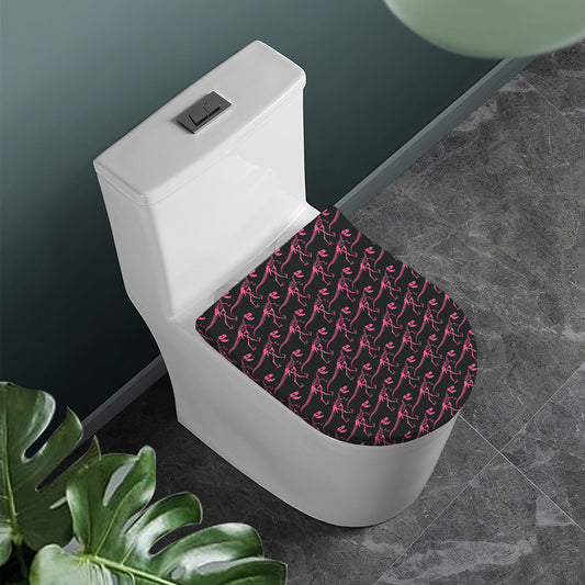 Pink Tyrannosaurus Fossil Pattern Print Toilet Lid Cover