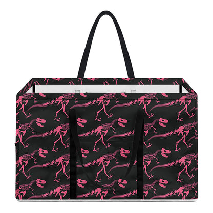 Pink Tyrannosaurus Fossil Pattern Print Utility Tote Bag