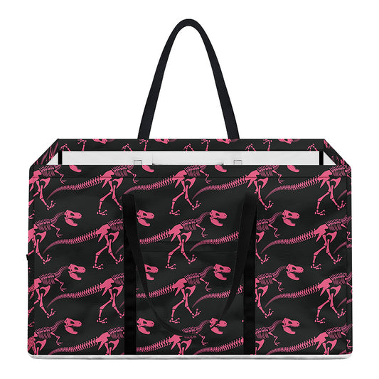 Pink Tyrannosaurus Fossil Pattern Print Utility Tote Bag