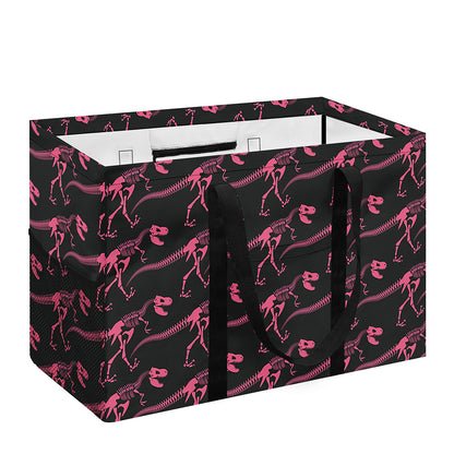 Pink Tyrannosaurus Fossil Pattern Print Utility Tote Bag