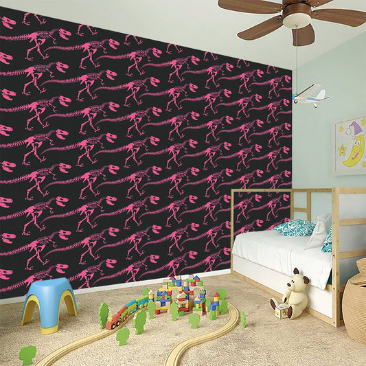 Pink Tyrannosaurus Fossil Pattern Print Wall Sticker