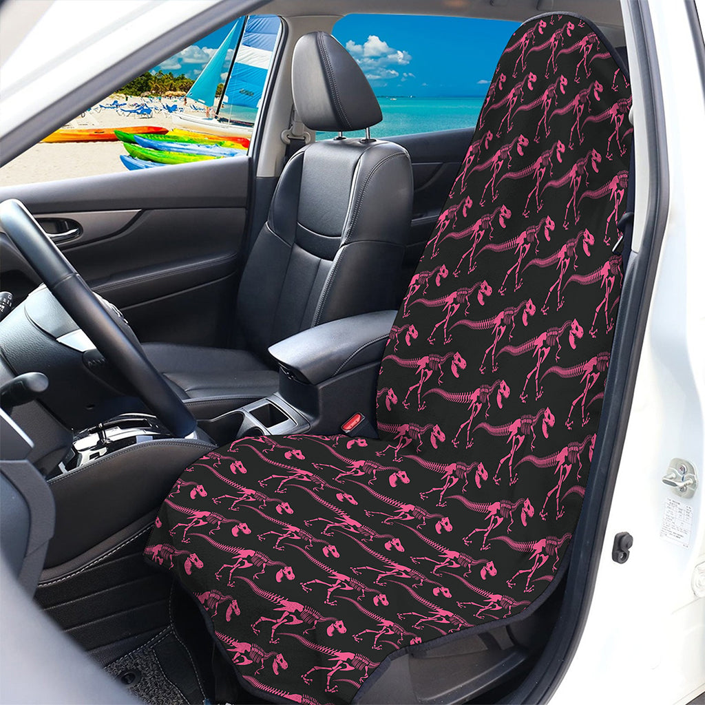 Pink Tyrannosaurus Fossil Pattern Print Waterproof Car Seat Cover