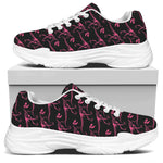 Pink Tyrannosaurus Fossil Pattern Print White Chunky Shoes