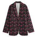 Pink Tyrannosaurus Fossil Pattern Print Women's Blazer