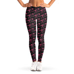 Pink Tyrannosaurus Fossil Pattern Print Women's Leggings