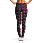 Pink Tyrannosaurus Fossil Pattern Print Women's Leggings