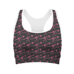 Pink Tyrannosaurus Fossil Pattern Print Women's Sports Bra