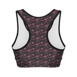 Pink Tyrannosaurus Fossil Pattern Print Women's Sports Bra