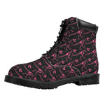 Pink Tyrannosaurus Fossil Pattern Print Work Boots