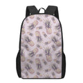 Pink Vintage Pineapple Pattern Print 17 Inch Backpack